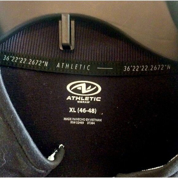 Athletic Works Mens XL Black Full-Zip Track Jacket With White Stripes & Pockets - Picture 3 of 8